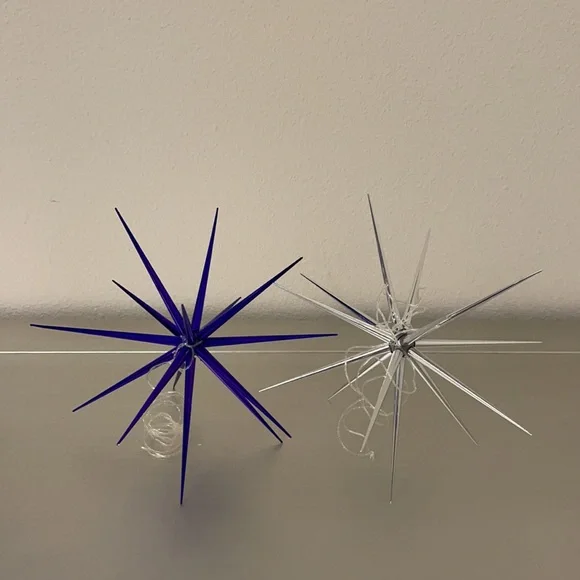 🛍️ 3 Purple 2 Silver Star Hanging Decorations - Picture 2 of 5